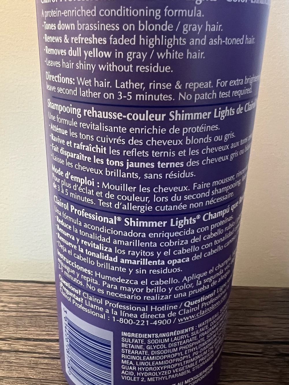Clairol Professional Shimmer Lights Shampoo 31.5 oz + Conditioner 16 oz NEW - Picture 4 of 11